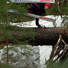 Handplant 180 &ouml;ver ett liggande tr&auml;d 200 meter f. Foto: Johan Lantz. &Aring;kare: Elov Olsson.