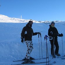 Jag och Boris uppe p&aring; Totten, 1497m.. Foto: Christian Ols&eacute;n. &Aring;kare: Robert Johansson, Boris Peters.