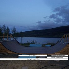 Rampen under bron i &Aring;re.
V&auml;ldigt l&auml;tt&aring;kt och . Foto: Jag.