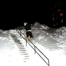 Kiruna gatorna med massor av sn&ouml;. Foto: Joel Anderson. &Aring;kare: Matteus Lestage.