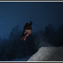 Trella rippin&amp;#039; it i bj&ouml;rn&ouml;backen en sn�. Foto: Eric Schelin. &Aring;kare: Fredrik Trella.