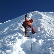 ca 100 h&ouml;jdmeter nedanf&ouml;r toppen, typ 55 grader . Foto: Lennart Berggren. &Aring;kare: Tomas Eriksson.