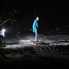 K&ouml;rde lite p&aring; baksidan n&auml;r den f&ouml;rsta sn&ouml;n ko. Foto: Carl Sandquist. &Aring;kare: Emil Rockl&ouml;v.