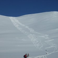 Heliskiing i Abiskoalperna. Foto: Mountain Man.