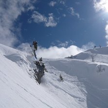 vi och 10 andra var ensamma i backboulsen hela dan. Foto: jonas. &Aring;kare: robban.