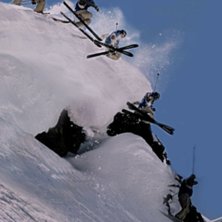 Top of the T&eacute;l&eacute;graph off-piste, entering the Pet. Foto: Gijs Jacobs. &Aring;kare: Tomas Lollike.