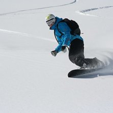Sk&ouml;n dag p&aring; baksidan av Mont Fort. Foto: Johan Larson. &Aring;kare: Susanne Nielsen.