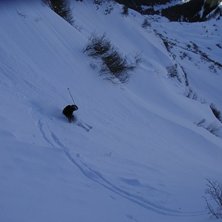 Ner i en korridor mot Le Chatel i Portes de Soleis. Foto: Magnus Hallengren. &Aring;kare: Philip Svensson.