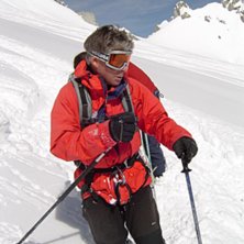Riktig krutgubbe som &aring;kte p&aring; l&aring;nade hyrskidor m. &Aring;kare: Bergsguiden som vi &aring;kte la Valle blanch med.