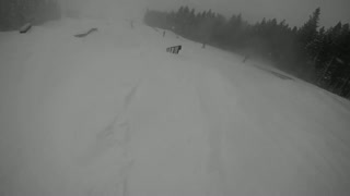 sketchy hipster skiing powpoww in Breckenridge