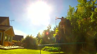 Full In & Quad Twist attempt on garden Trampoline