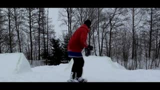 Backyard snowboard + But Crush!