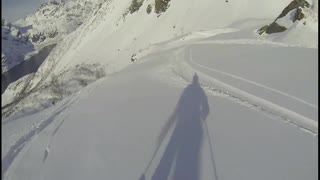 Skiing in Lofoten, Norway in beautiful enviroment