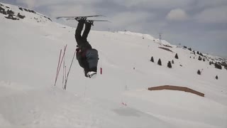 Piggyback Backflip on skis