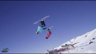 Tolvåringarna Kelly Sildaru och Nico Porteous i Cardrona