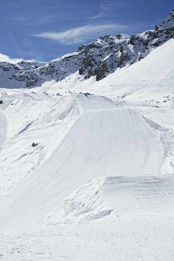 Slopestylebanan sett från sista kickern