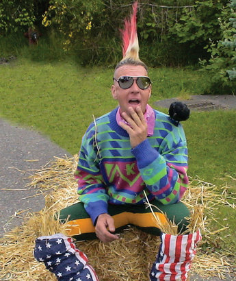 Fågelskrämman Plake från en av de mest kända fotosessionerna med amerikanen.