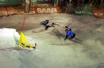 En av velodromkurvorna tidigt i banan