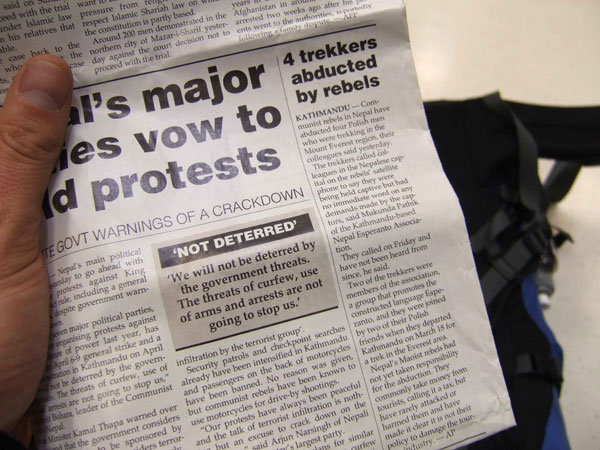 Tidnigen med nyheten om de kidnappade polackerna.