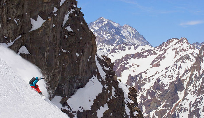 Vinterns sista åk med Aconcagua, det högsta berg vi någonsin sett, i bakgrunden.