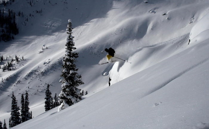 Solskensåkning i Rogers Pass.