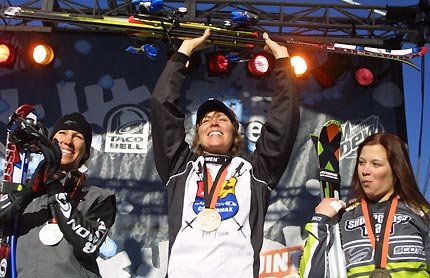 Aleisha Cline (Silver), Karin Huttary (Guld) och Sanna Tidstrand (Brons)