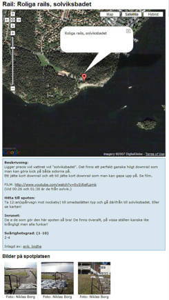 Exempel på ett rail i Spotguiden.
