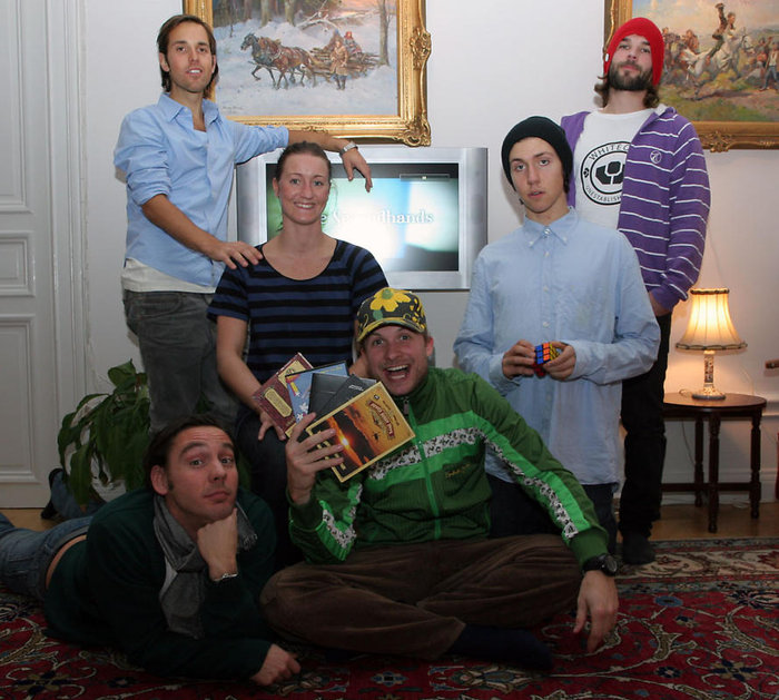 Freeride filmpanel. Från vänster: Dan-Marcus, Krisoffer, Jana, David, Adam och Johan.