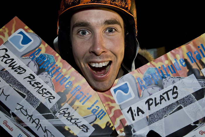 Jim Johansson knep förstaplatsen i skidklassen i Amplitude Railjam.