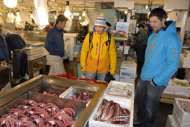 Tidig morgon på fiskmarknaden.
