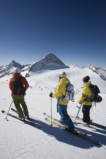 Bagarn, Mackan och Asle i Hintertuxer Gletscher.