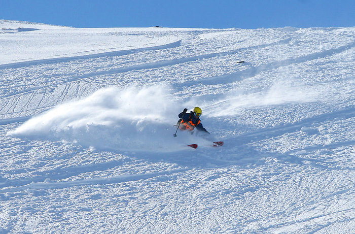 Puder på tävlingsfacet i Hemsedal.