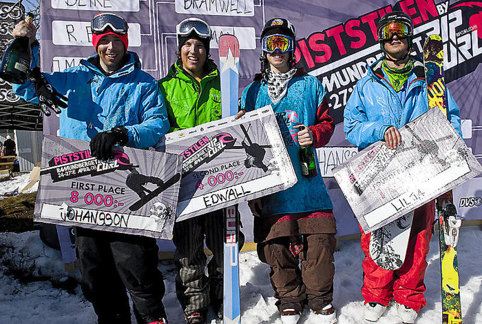 Vinnarpodiet i skidklassen.