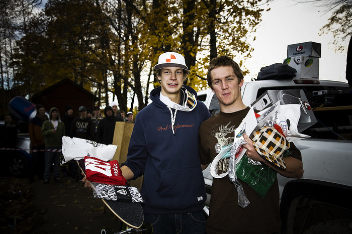 Överst på pallen, Martin Söderström och Linus Sjöholm.