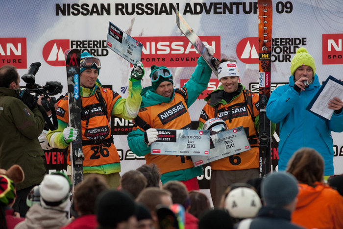 Aurelien Ducroz, Sverre Liliequist och Thibaud Duchosal på prispallen.