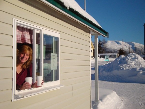 En kaffe att ta med i pickupen.