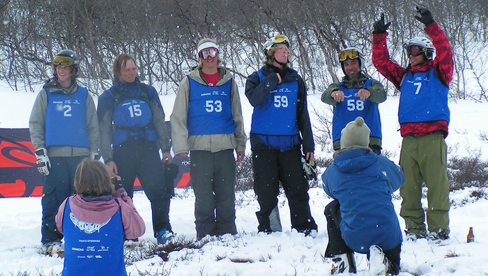 De sex superfinalisterna visar upp sig för fotograferna. Från vänster: Torgrim Vole, Johan Edenteg, Eirik Lied, Jørgen Valde, Fredrik Norberg och Stig Pettersen.