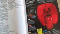 Lavinrygga som blåses upp med batteridriven fläkt