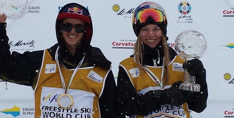 Jesper Tjäder och Lisa Zimmermann – totalsegrarna i slopestylecupen 2014.