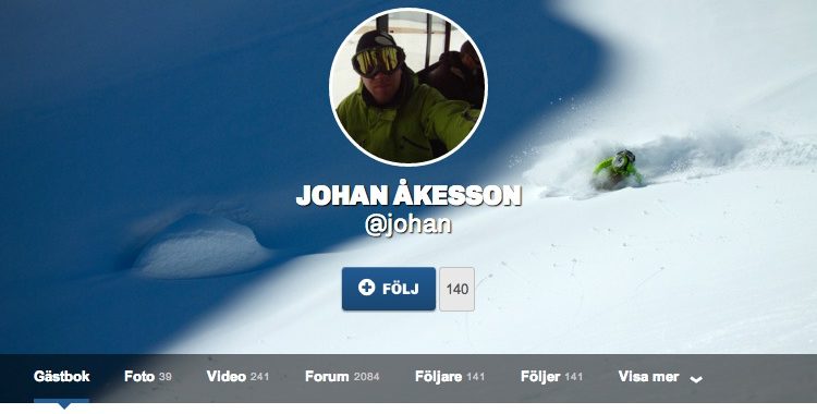 Freerides grundare Johan har 140 följare. Hur många har du?