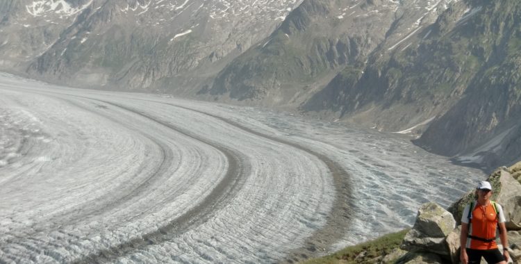Janne vid Aletsch. Världens största glaciär
