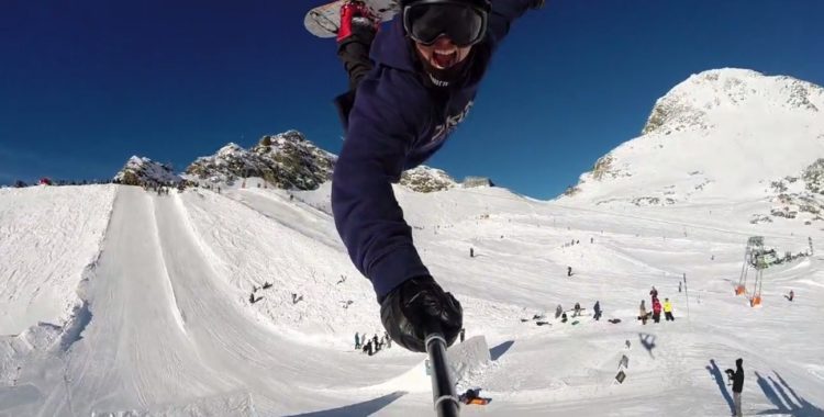 Selfie level pro snowboarder.