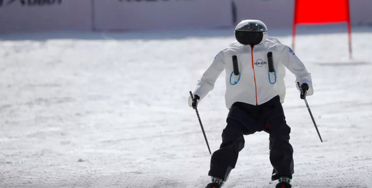 Skidåkande robotar gjorde upp under OS i Pyeongchang, Sydkorea.