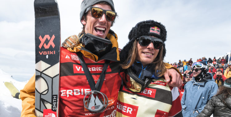 Markus Eder och Kristofer Turdell efter prisutdelningen i Verbier.
