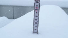 Stort snöfall i Alperna
