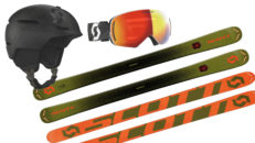 Vinn skidor, hjälm och goggles från SCOTT