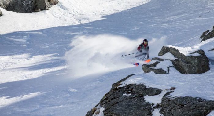Sofie Gidlund på tävling i Nya Zeeland i skidorten The Remarkables utanför Queesntown.